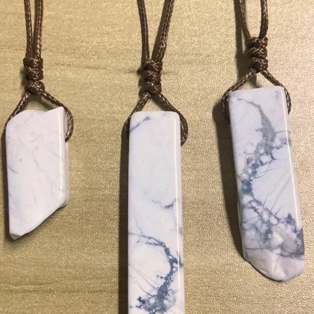 ❤️‍🔥STRESS RELIEF  Natural White Howlite Necklace - Authentic & Adjustable Rope